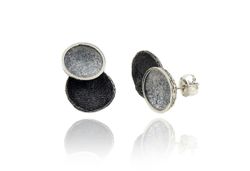 Pendientes Plata Arior Singular Redonda Grande Grises 1144259XPP