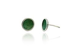 Pendientes Plata Arior Singular Redonda Pequeńos Verde Esmeralda 1144250XPP