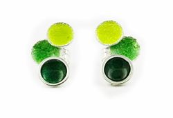 Pendientes Plata Arior Singular Verde Con 3 Círculos 1144667EPP