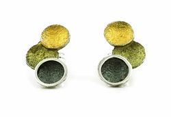 Pendientes Plata Arior Singular Verde Con 3 Círculos 1144667XPP