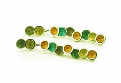Pendientes Plata Arior Singular Verde Con 9 Círculos 1144680EPP