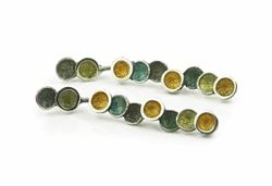 Pendientes Plata Arior Singular Verde Con 9 Círculos 1144680XPP