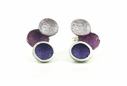 Pendientes Plata Arior Singular Violeta Con 3 Círculos 1144665XPP