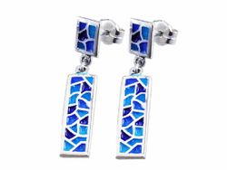 Pendientes Plata Arior Tesela Azul Gaudi 2 Piezas 1141350EPU