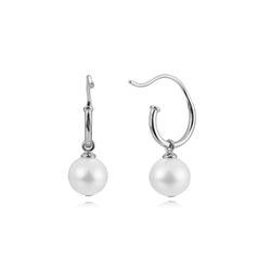 Pendientes Plata Aro Abierto Perla 21mm PEM0290RHPA