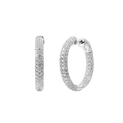 Pendientes Plata Aro Circonitas 20mm PEZ1498RH25