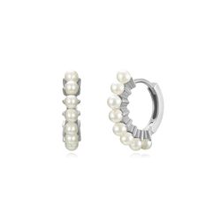 Pendientes Plata Aro Perlas 15mm PEM0260RHPA