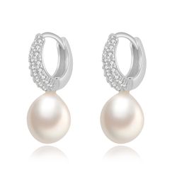 Pendientes Plata Aro Perlas 20mm PEM0279RHPA