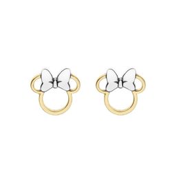 Pendientes Plata Bicolor Dorada AG0128P Minnie Mouse