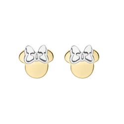 Pendientes Plata Bicolor Dorada AG0135P Minnie Mouse