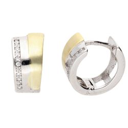 Pendientes Liska Plata Bicolor Dorada LPZ139A-B Circonitas