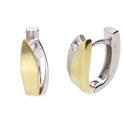 Pendientes Liska Plata Bicolor Dorada LPZ143A-B Circonitas