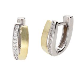 Pendientes Liska Plata Bicolor Dorada LPZ145A-B Circonitas