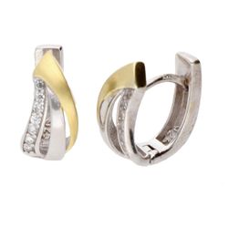 Pendientes Liska Plata Bicolor Dorada LPZ146A-B Circonitas