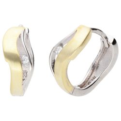 Pendientes Liska Plata Bicolor Dorada LPZ151A-B Circonitas