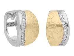 Pendientes Liska Plata Bicolor Dorada LPZ204A-B Circonitas