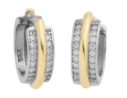 Pendientes Liska Plata Bicolor Dorada LPZ206A-B Circonitas