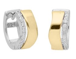 Pendientes Liska Plata Bicolor Dorada LPZ207A-B Circonitas