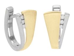 Pendientes Liska Plata Bicolor Dorada LPZ209A-B Circonitas