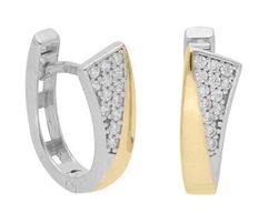 Pendientes Liska Plata Bicolor Dorada LPZ220A-B Circonitas