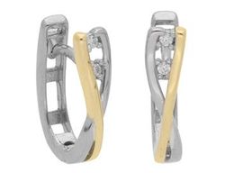 Pendientes Liska Plata Bicolor Dorada LPZ221A-B Circonitas