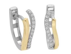 Pendientes Liska Plata Bicolor Dorada LPZ222A-B Circonitas