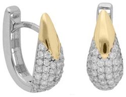 Pendientes Liska Plata Bicolor Dorada LPZ223A-B Circonitas