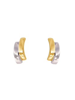 Pendientes Plata Bicolor Dorada Mujer PPEN2254/B Bandas En Brillo