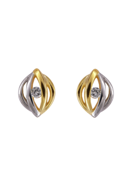 Pendientes Plata Bicolor Dorada Mujer PPEN2266/B Ojo Circonita