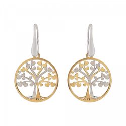 Pendientes Plata Bicolor Dorada Sovrani AVP063 Árbol De La Vida