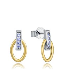 Pendientes Plata Bicolor Dorada Viceroy 1,1cm 9158E100-30 Circonitas