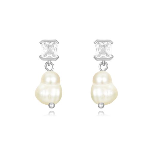 Pendientes Plata Circonitas Perlas 8mm PEM0270RHPA