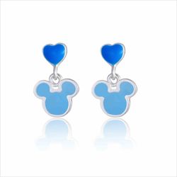 Pendientes Plata Disney AG0089P Mickey Azul