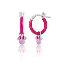 Pendientes Plata Disney AG0095P Aros Minnie Rosa