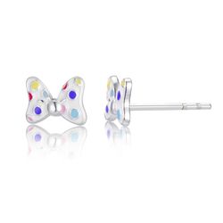 Pendientes Plata Disney AG0097P Lazo Minnie Lunares Multicolor