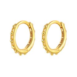 Pendientes Plata Dorada 10mm PE00724DO Aro Bolitas