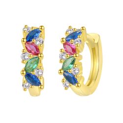 Pendientes Plata Dorada 10mm PEZ1512DO Aro Circonitas