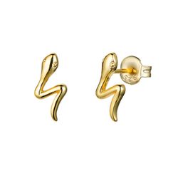 Goldene Silberohrringe 10x5mm PE00666DO Schlange