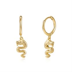 Boucles d'oreilles Argent Doré 11+11mm PEL1008DO Dragon