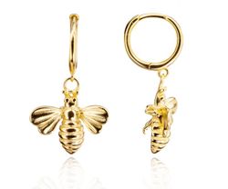 Pendientes Plata Dorada 11+16mm PEL1024DO Abeja