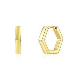 Orecchini in argento dorato a cerchio esagonale PEL0906DO da 11 mm