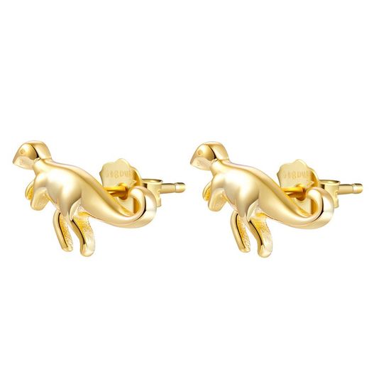 Pendientes Plata Dorada 11x9mm PE00731DO Dinosaurio