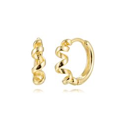 Pendientes Plata Dorada 12mm PEL1250DO Aro Trenzado