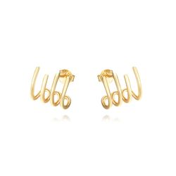 Pendientes Plata Dorada 12x14mm PEL1134DO Ear Jacket