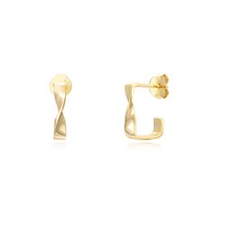Pendientes Plata Dorada 13,5mm PEL1047DO Semi Aro