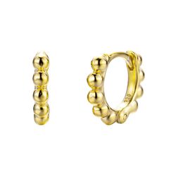 Pendientes Plata Dorada 12mm PEL0619DOXX12 Aro Bolitas