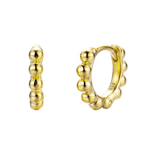 Gold Plated Silver Earrings 12mm PEL0619DOXX12 Hoop Balls