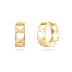 Pendientes Plata Dorada 13mm PEL1021DO Aro Corazón