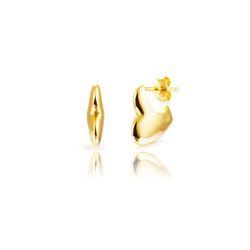 Pendientes Plata Dorada 13mm PEL1344DO Corazón