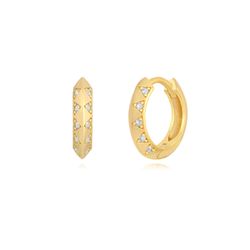 Pendientes Plata Dorada 13mm PEZ1534DO Aro Circonitas